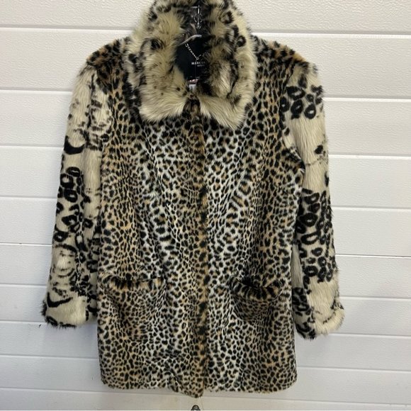 NWT MARCIANO GUESS - WOMENS LEOPARD FAUX FUR COAT - Picture 11 of 14